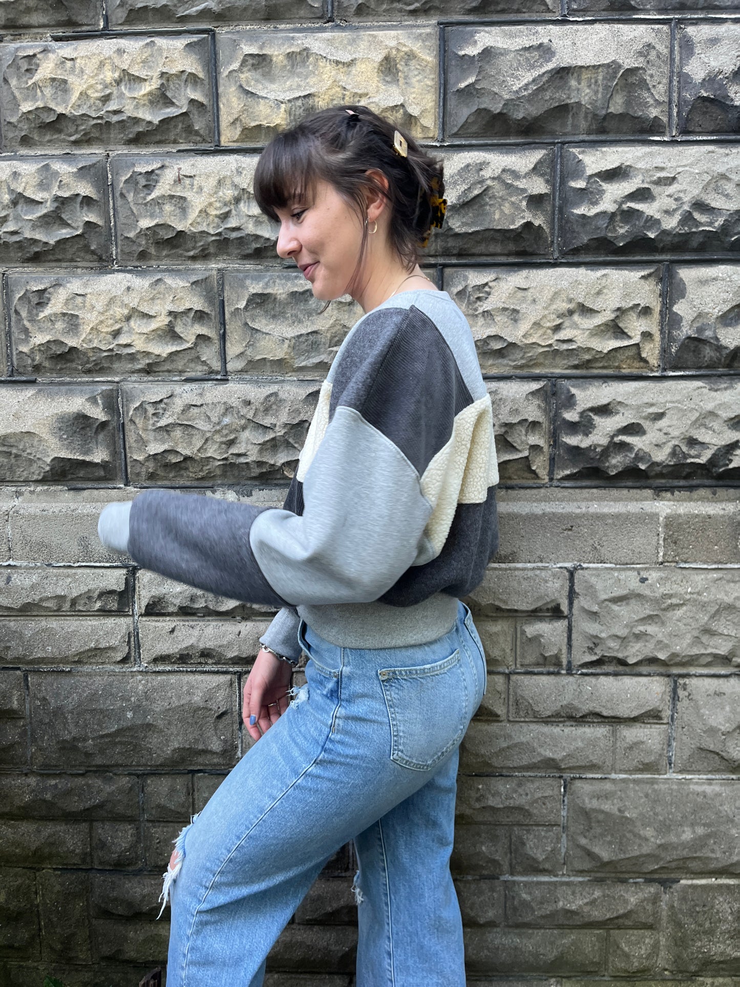Cropped Lea Sweater - Storm Grey